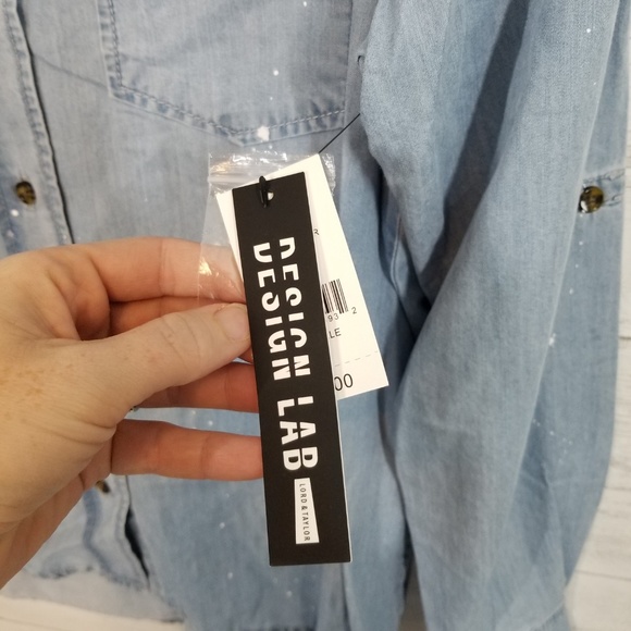 NWT Design Lab Lord & Taylor Splatter Paint Tee - Picture 4 of 8